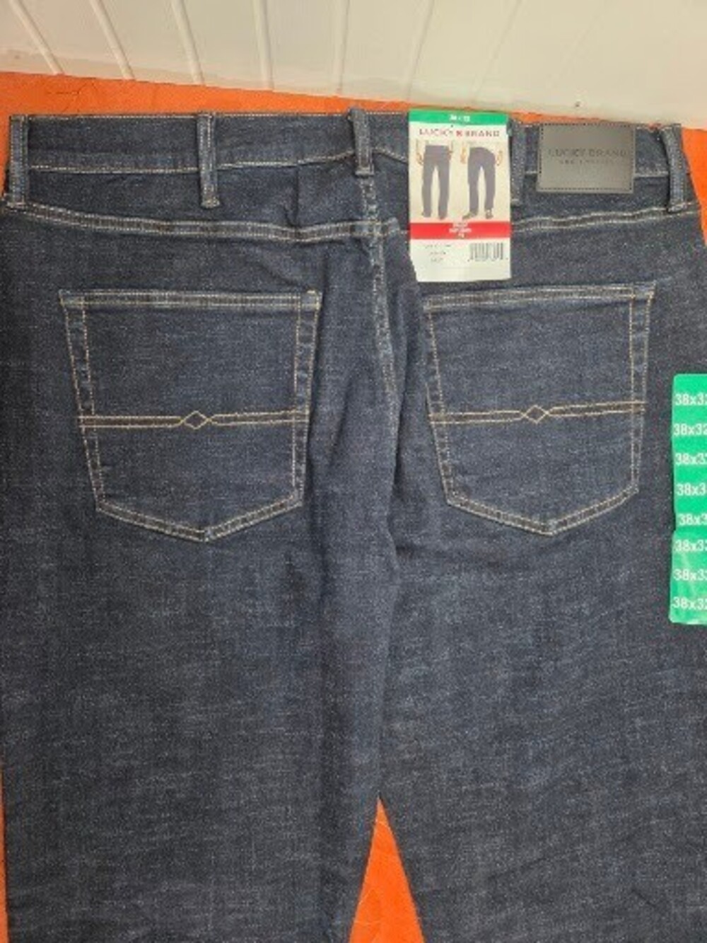 Lucky Brand 223 Straight Leg Stretch Jeans, Dark Wash, 38x32 - Picture 3 of 6